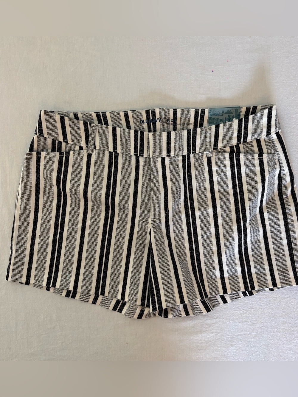 Old Navy Pixie Striped Shorts Coastal Grandmacore Nautical Linen Look NWT